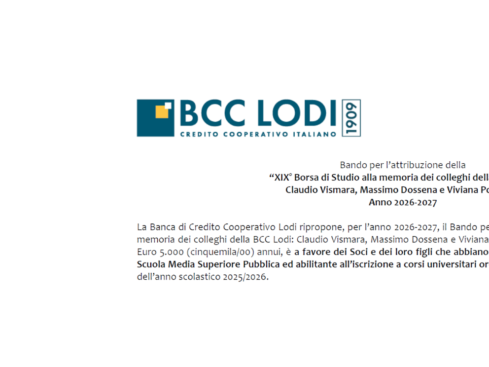 Borsa di Studio 2026/2027 